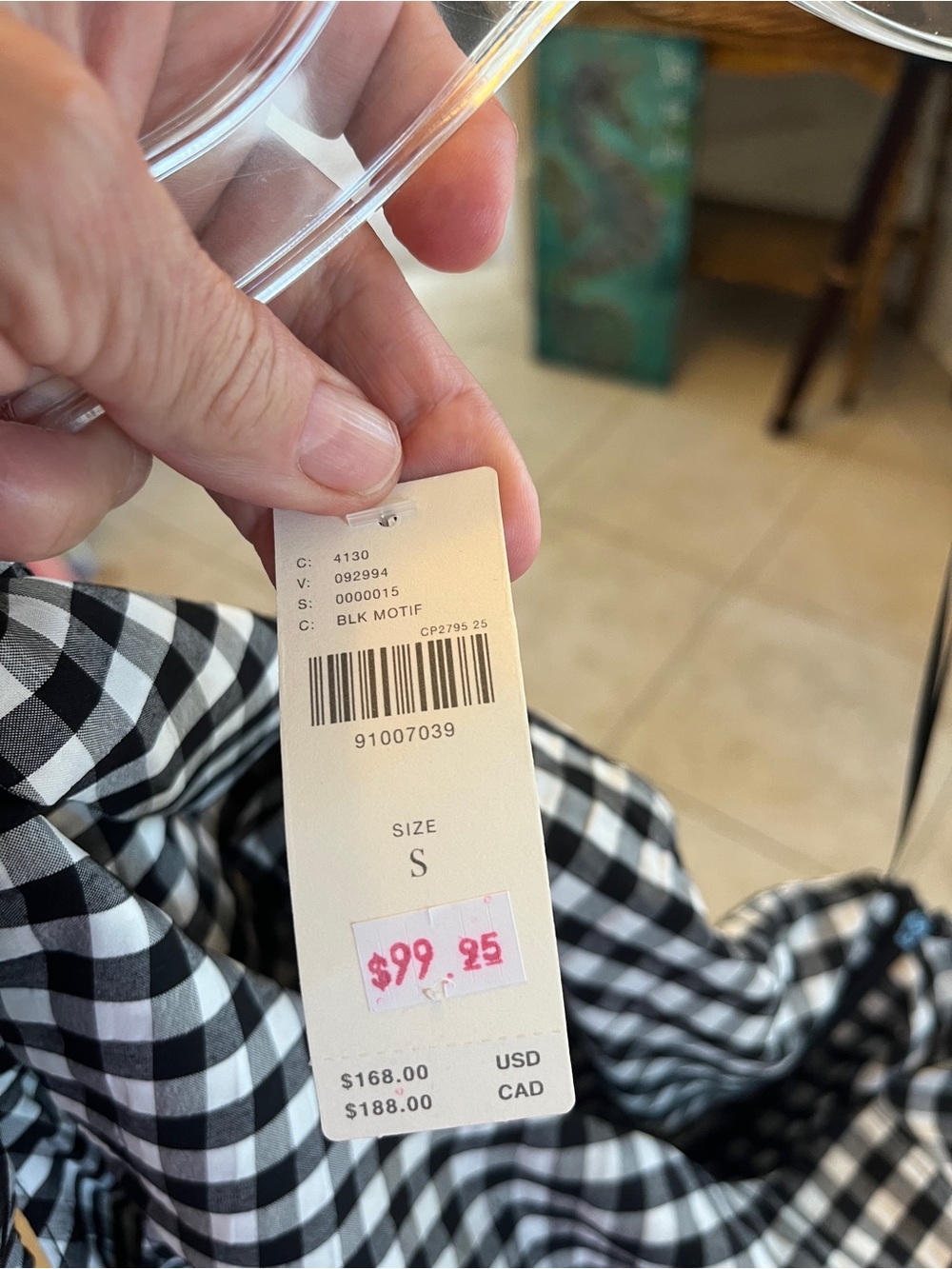 Anthropologie Black and White checked Gingham Midi Dress NWT Size Small - Picture 5 of 5